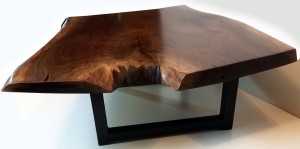 Live Edge Walnut Coffee table front view              